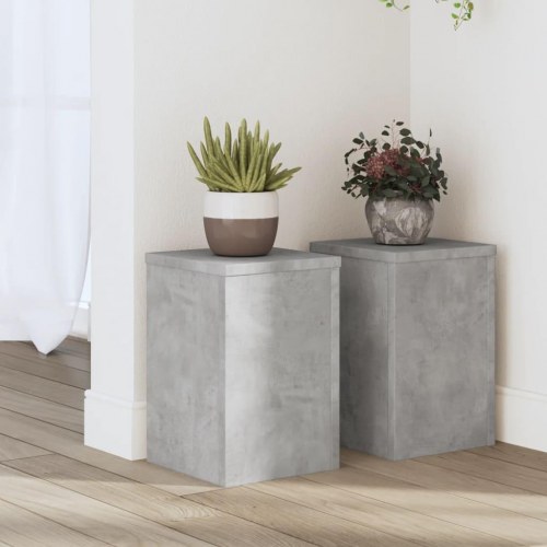 Plantestativer sæt á 2 - 20 × 20 × 30 cm i konstrueret træ, betongrå
