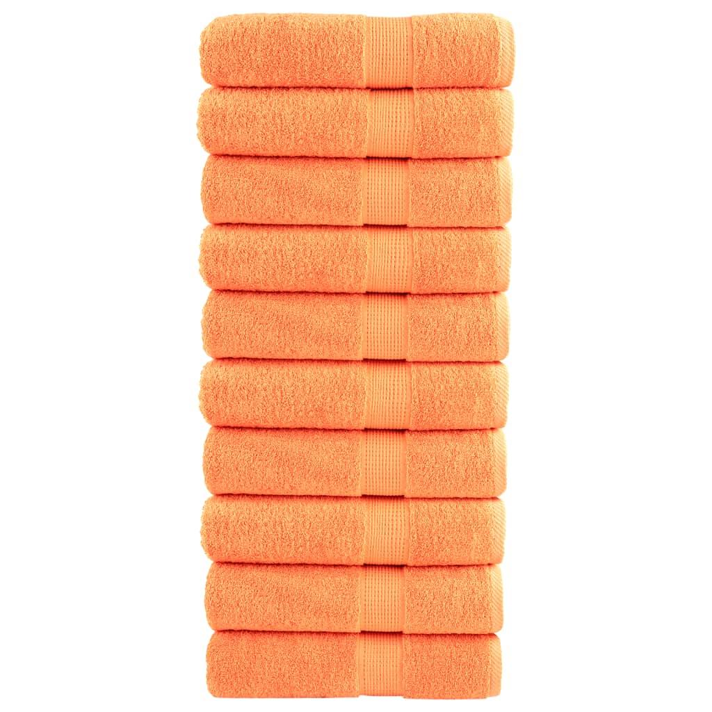 Håndklæder 10 stk. Premium 70x140 cm 100 % bomuld orange
