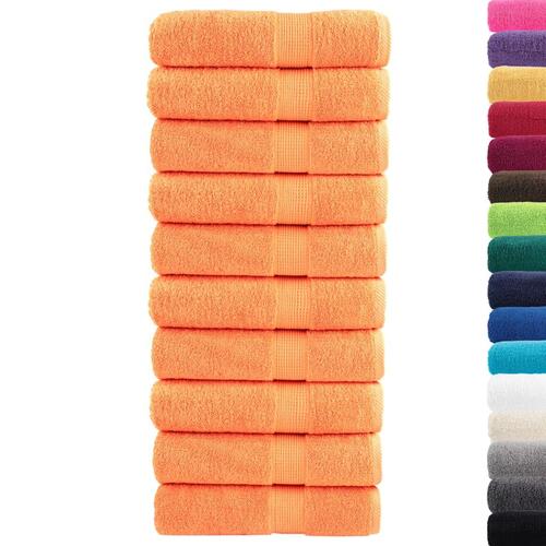 Håndklæder 10 stk. Premium 70x140 cm 100 % bomuld orange