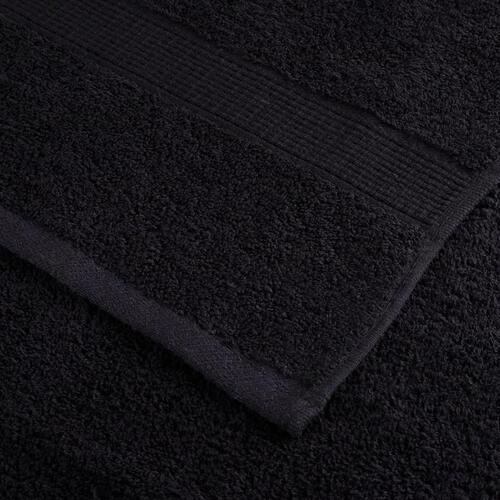 Håndklæder 10 stk. Premium 50x100 cm 100 % bomuld sort
