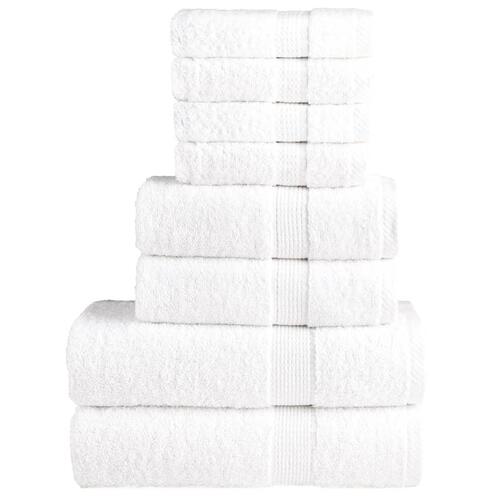 Håndklæder 8 stk. Premium 600 g/m2 100 % bomuld hvid