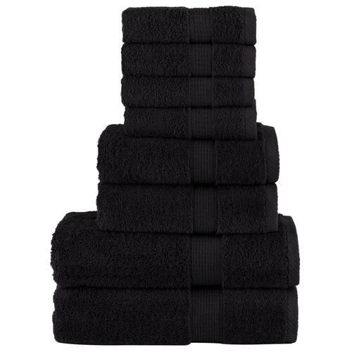 Håndklæder 8 stk. Premium 600 g/m2 100 % bomuld sort