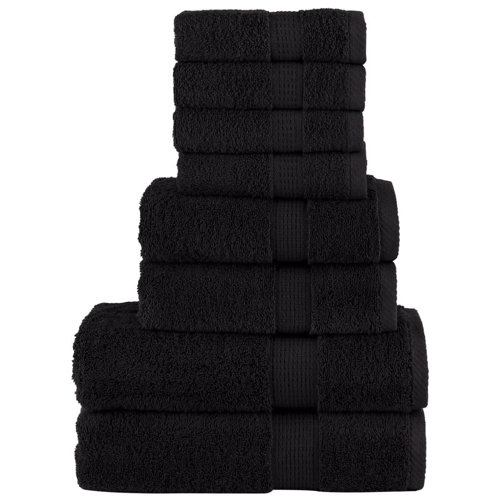 Håndklæder 8 stk. Premium SOLUND 600 g/m2 sort
