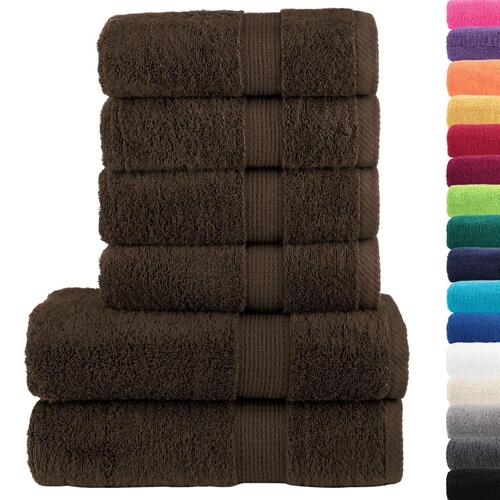 Håndklæder 6 stk. Premium SOLUND 600 g/m2 brun