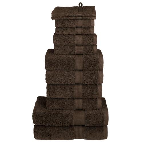 Håndklæder 12 stk. Premium 600 g/m2 100 % bomuld brun