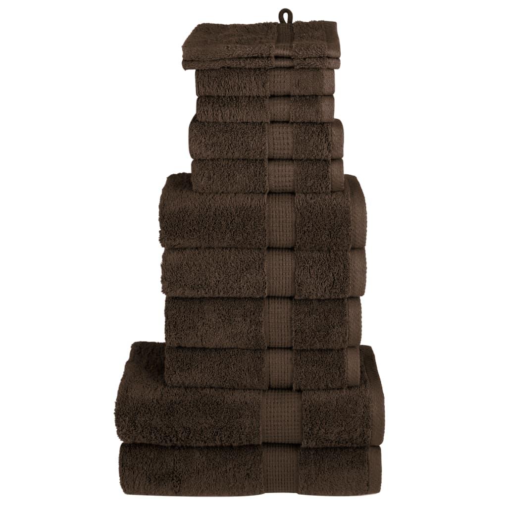 Håndklæder 12 stk. Premium SOLUND 600 g/m2 brun