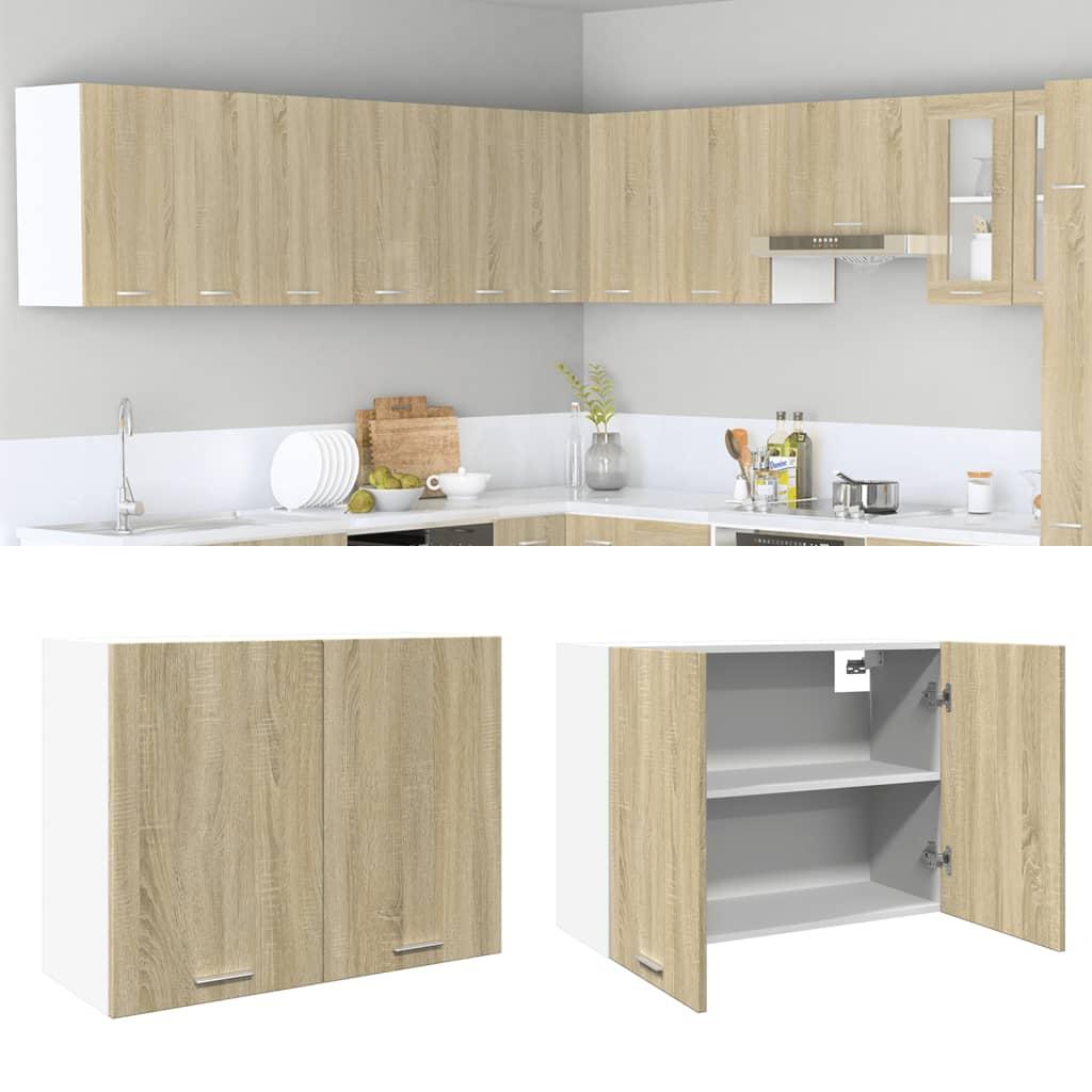 Vægskab 80x31x60 cm konstrueret træ sonoma-eg