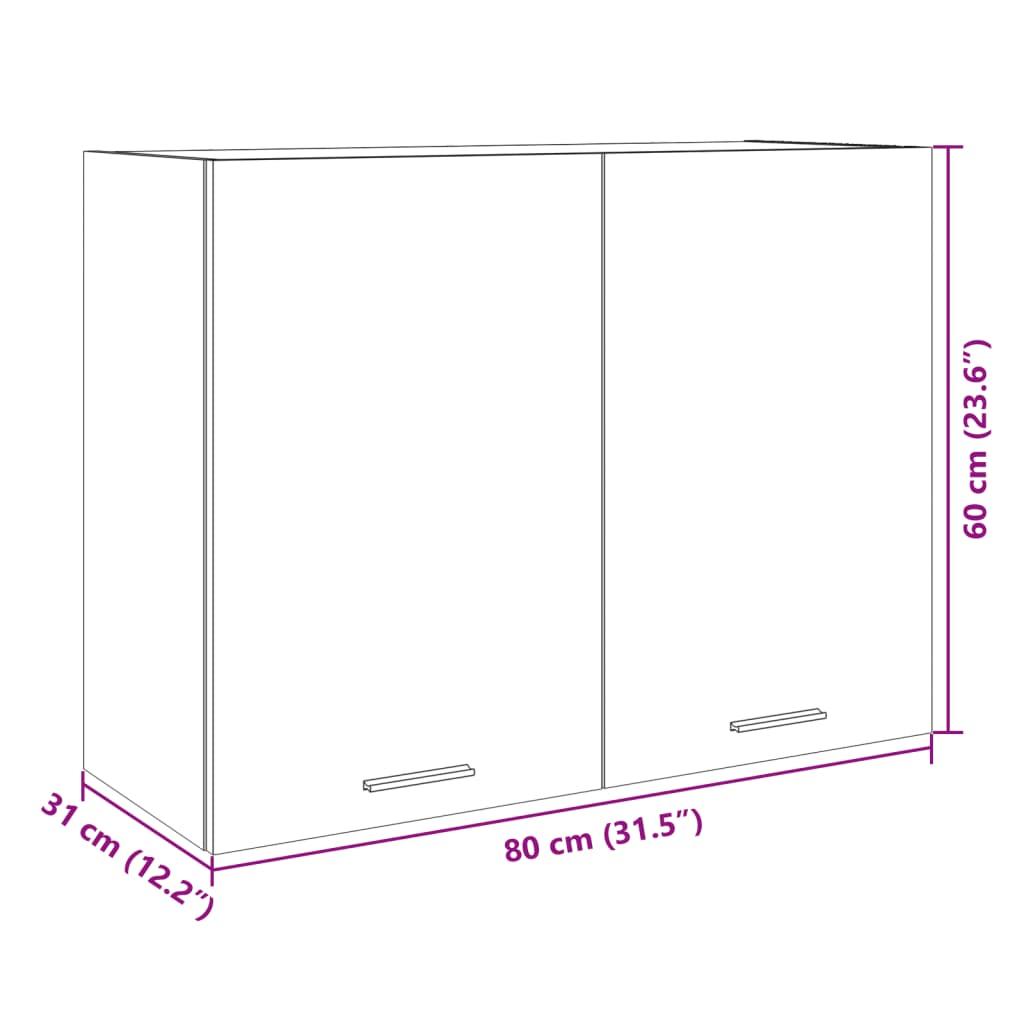 Vægskab 80x31x60 cm konstrueret træ sonoma-eg