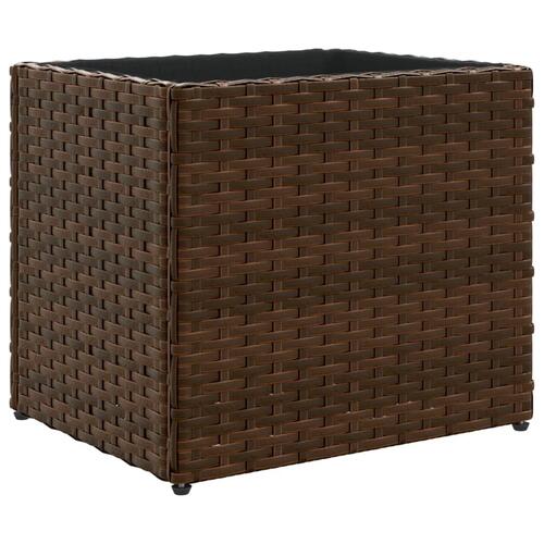 Plantekasse 36x30x32 cm polyrattan brun
