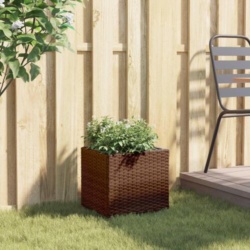 Plantekasse 36x30x32 cm polyrattan brun
