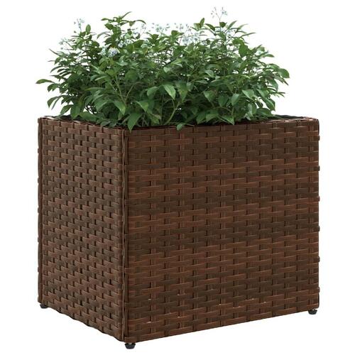 Plantekasse 36x30x32 cm polyrattan brun