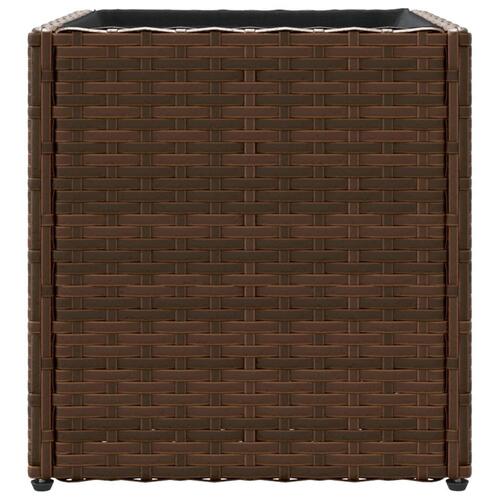 Plantekasse 36x30x32 cm polyrattan brun