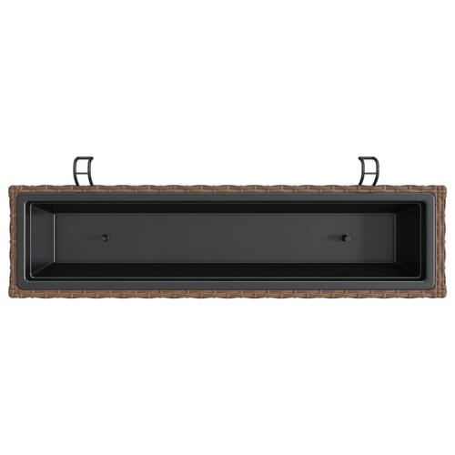 Plantekasser med kroge 2 stk. polyrattan brun