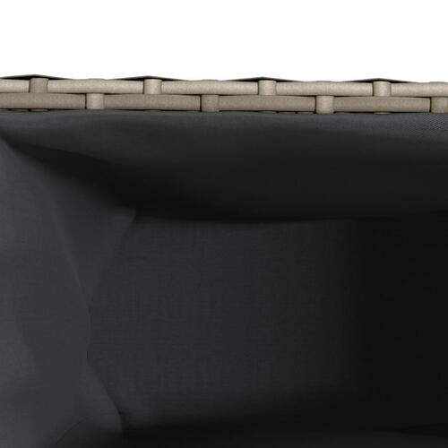 Plantekasse med 3 krukker 105x30x32 cm polyrattan grå