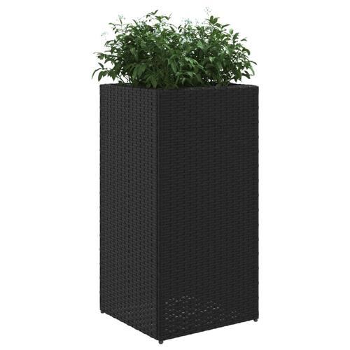Plantekasse 40x40x80 cm polyrattan sort