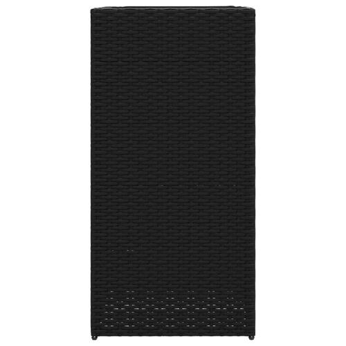 Plantekasse 40x40x80 cm polyrattan sort