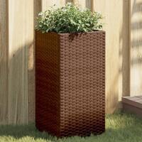 Plantekasse 30x30x60 cm polyrattan brun