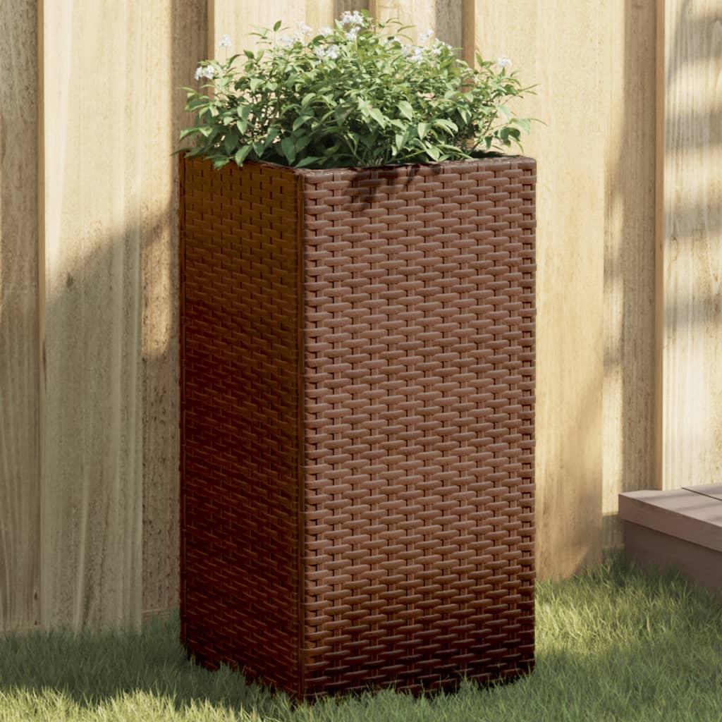 Plantekasse 30x30x60 cm polyrattan brun
