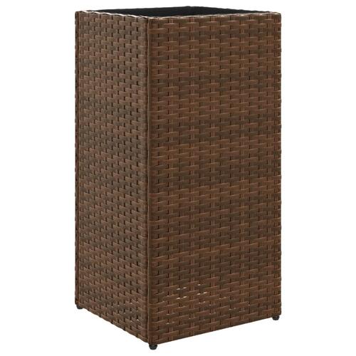 Plantekasse 30x30x60 cm polyrattan brun