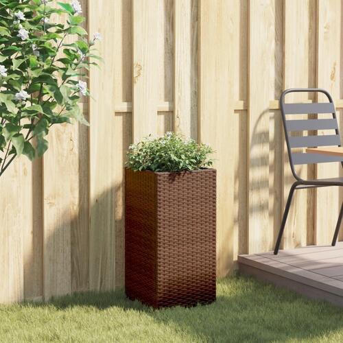 Plantekasse 30x30x60 cm polyrattan brun