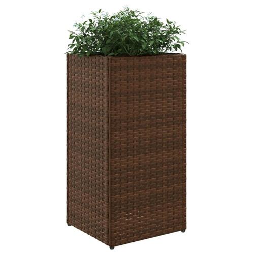 Plantekasse 30x30x60 cm polyrattan brun