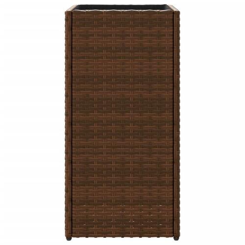 Plantekasse 30x30x60 cm polyrattan brun