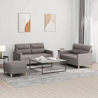 3 personers sofa med hynder stof gråbrun