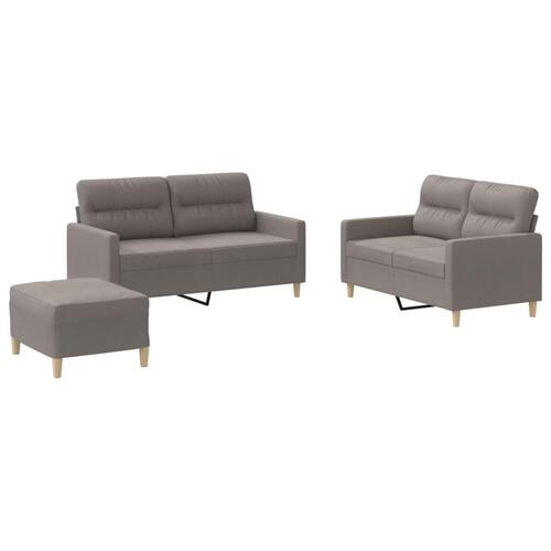 3 personers sofa med hynder stof gråbrun