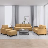 Sofasæt 4 dele med hynder velour brun