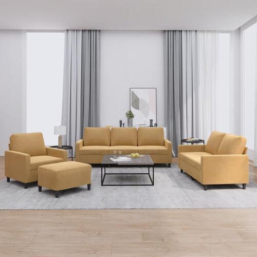 Sofasæt 4 dele med hynder velour brun