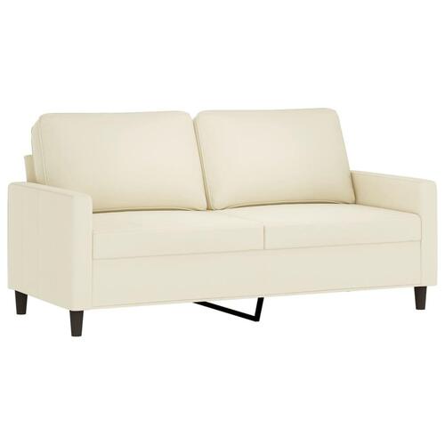3 personers sofa med hynder velour cremefarvet