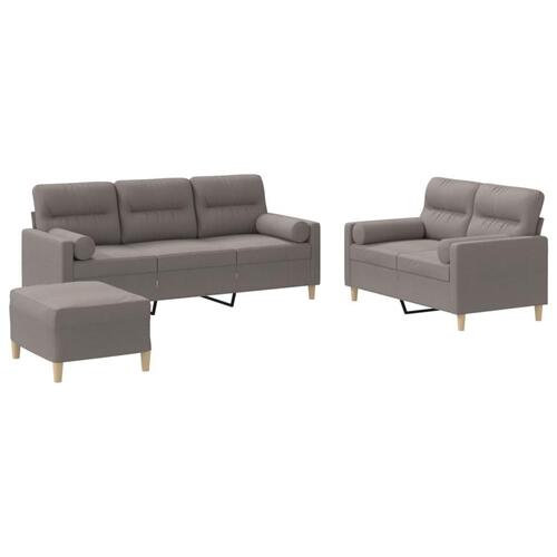 3 personers sofa med puder stof gråbrun