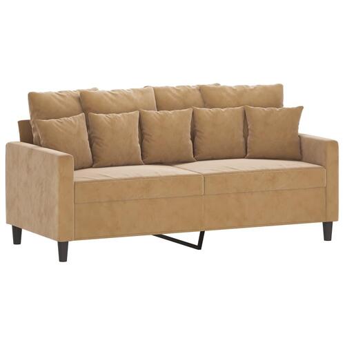 3 personers sofa med hynder velour brun