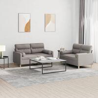 2 personers sofa med puder stof gråbrun