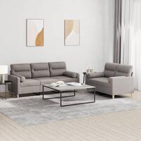 2 personers sofa med puder stof gråbrun