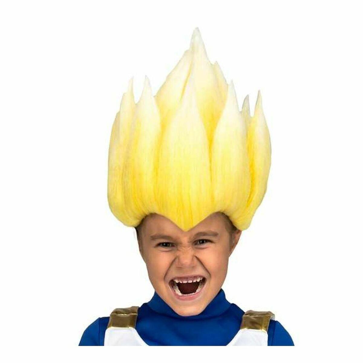 Paryk til kostume - Sayan Vegeta, gul, onesize