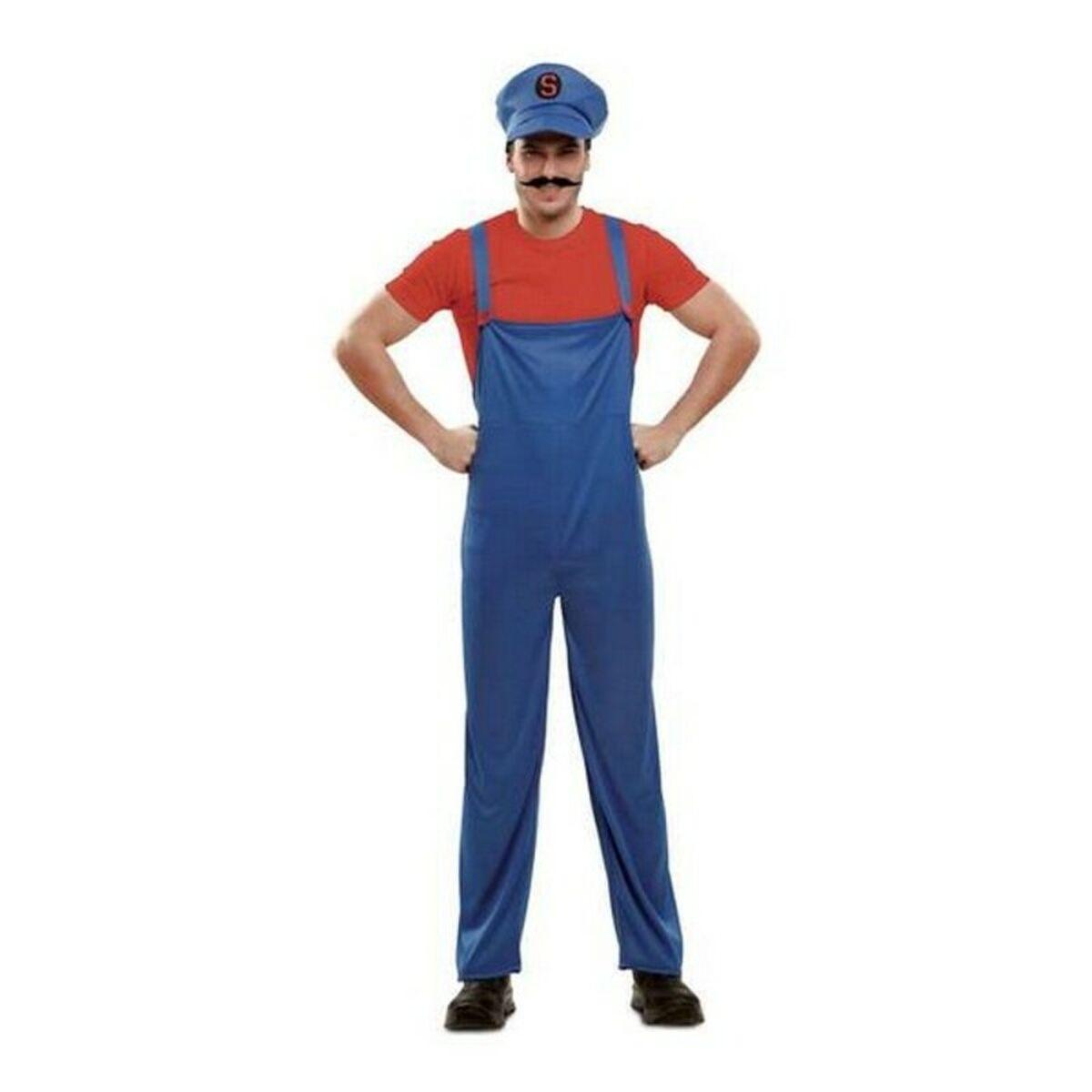 Kostume til voksne - Super Plumber, rød M/L