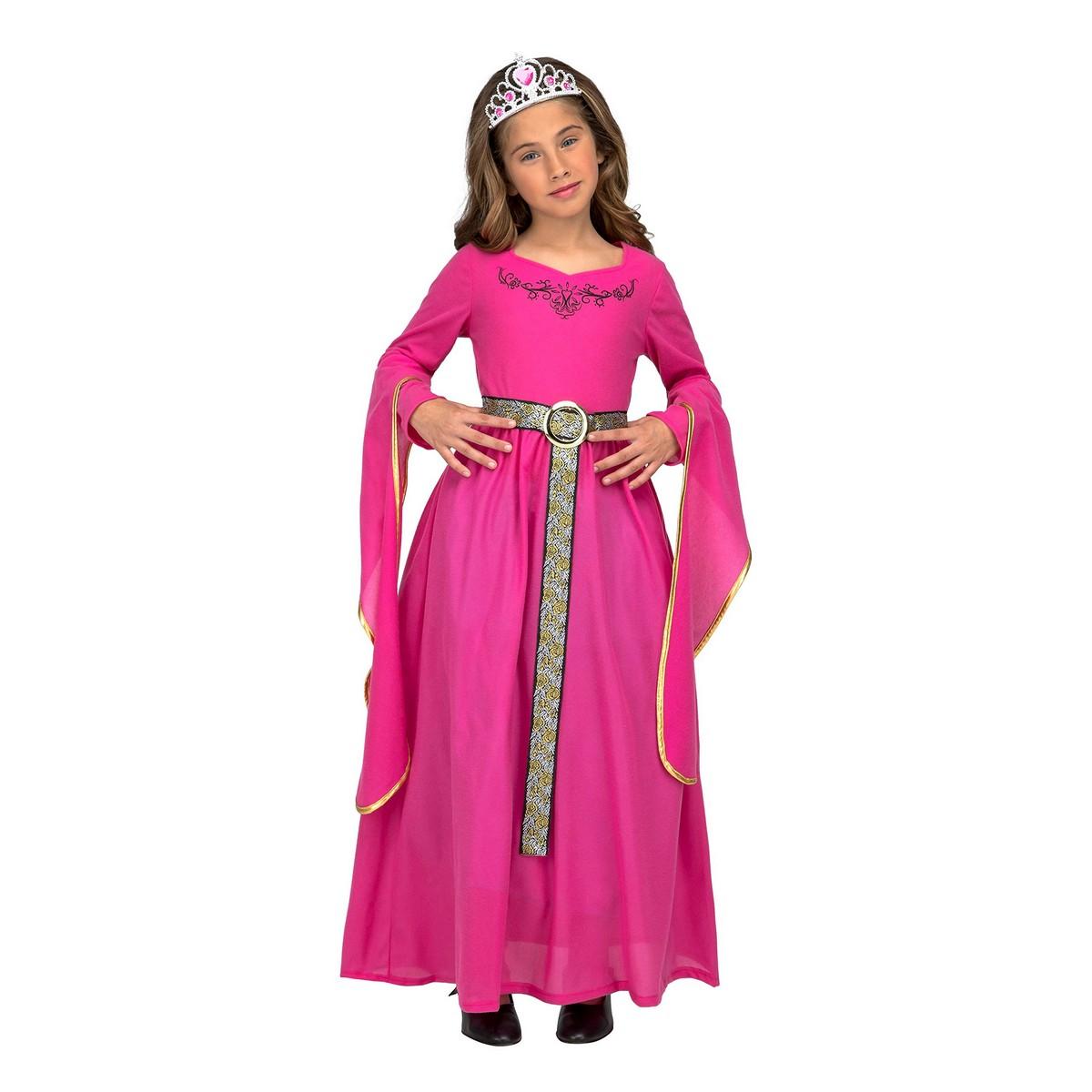 Børnekostume - Pink middelalderprinsesse 5-6 år