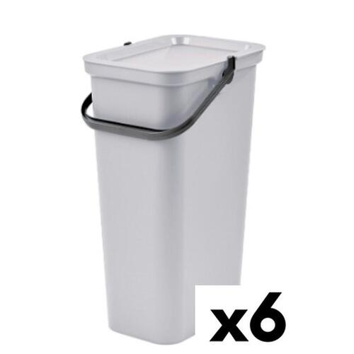 Affaldsspand til genbrug Tontarelli Moda 24 L Hvid (6 enheder)