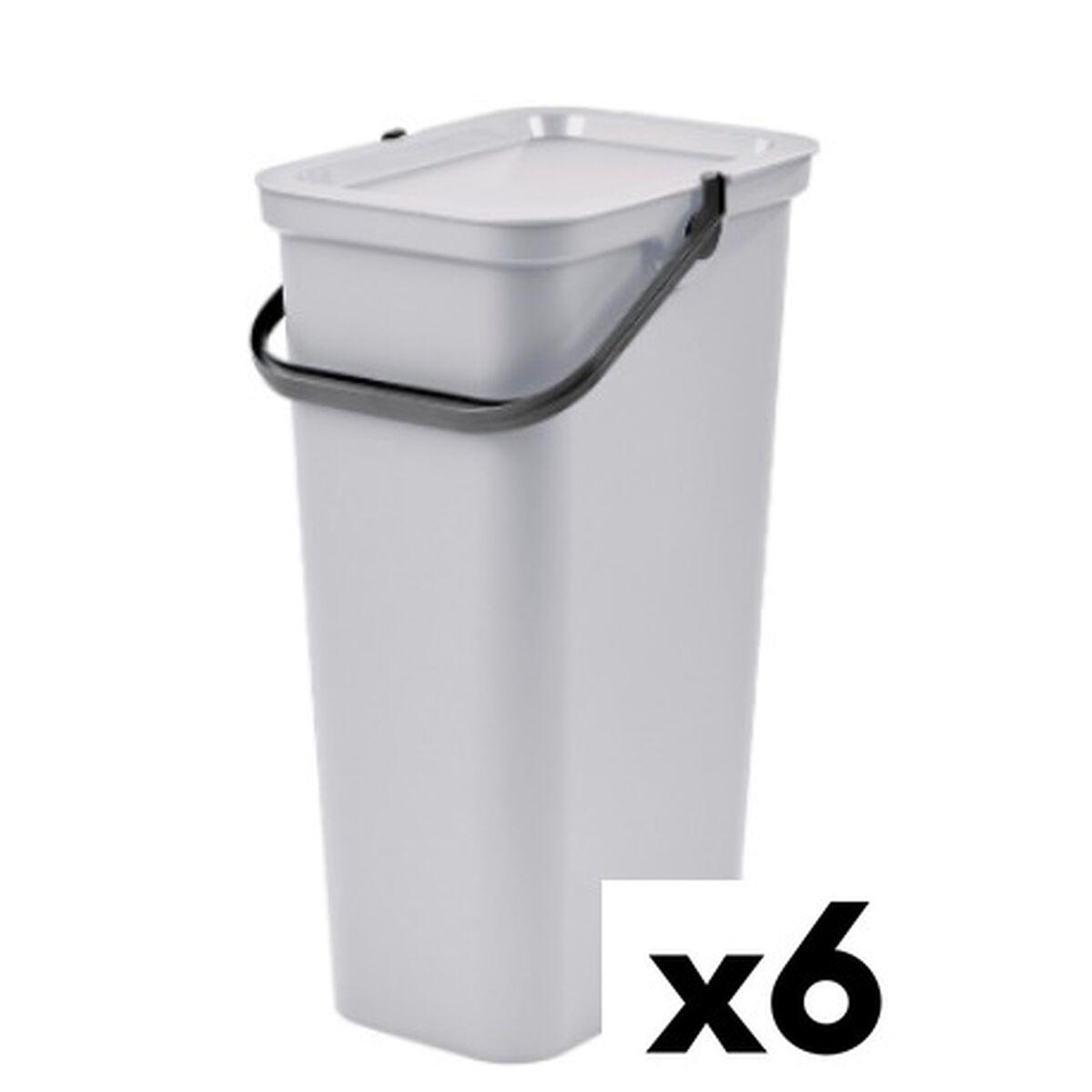 Affaldsspand til genbrug Tontarelli Moda 24 L Hvid (6 enheder)