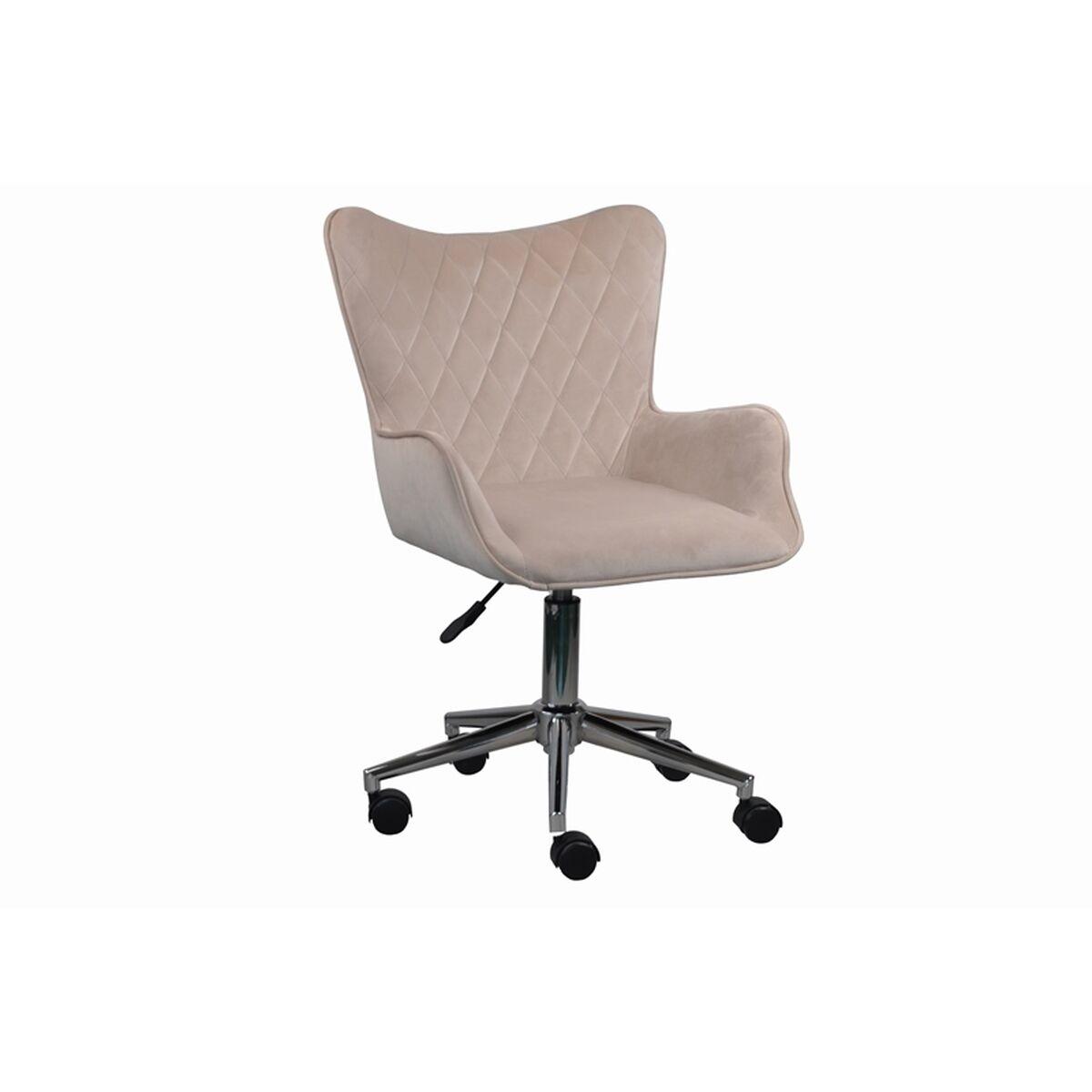 Stol - flødefarvet spisebordsstol med sølvfod, 52 × 56,5 × 80 cm