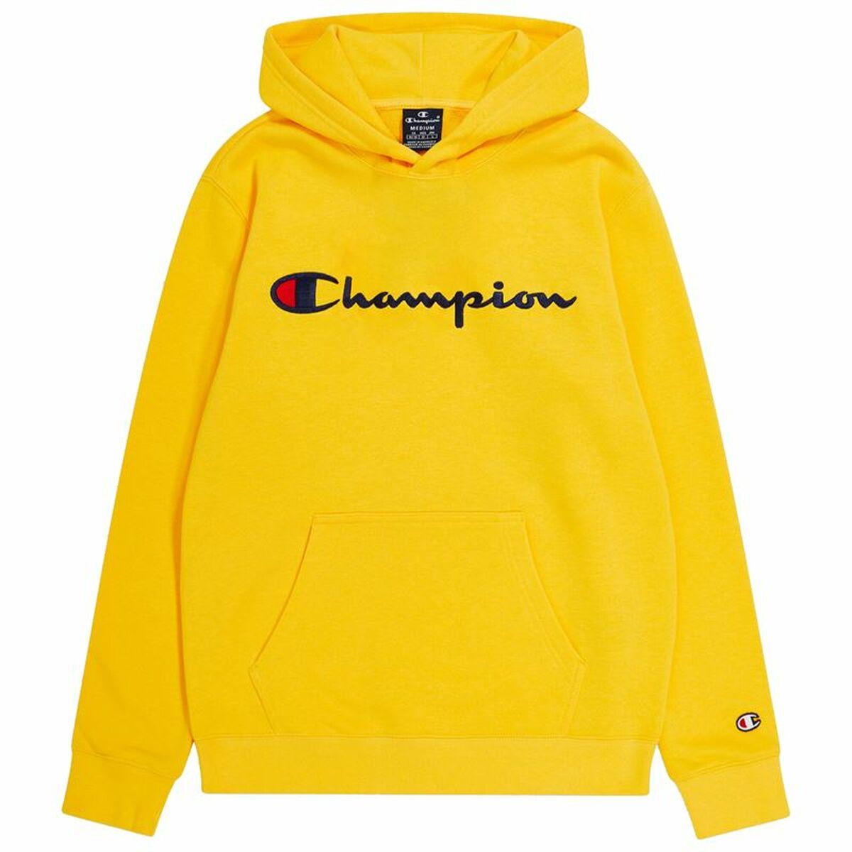 Sweatshirt til Børn Champion Hooded Gul L