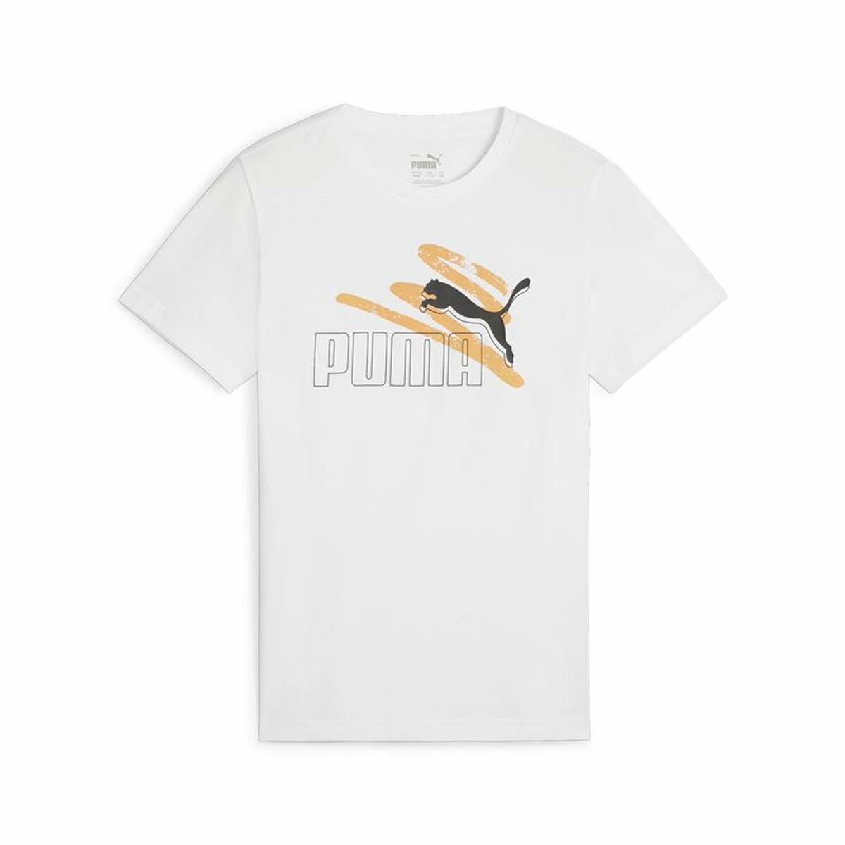 Puma Essential+ AB kortærmet T-shirt til børn, hvid (7-8 år)