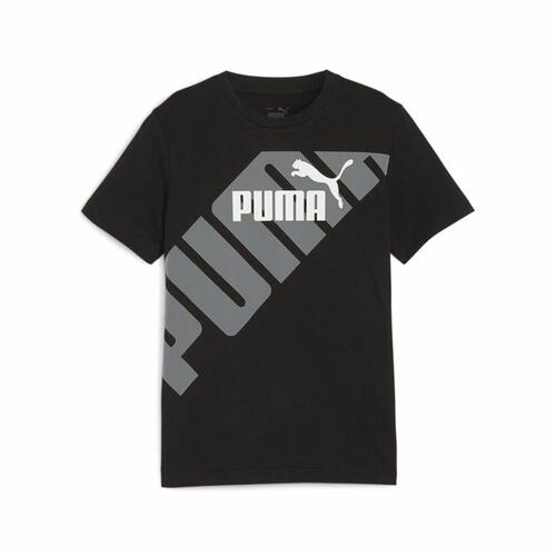 Børne Kortærmet T-shirt Puma Power Graphic Sort 11-12 år