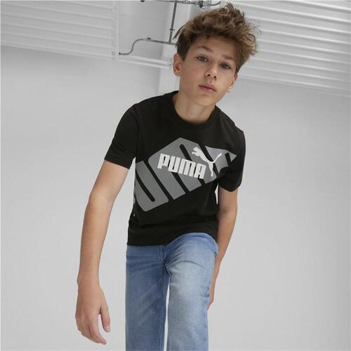 Børne Kortærmet T-shirt Puma Power Graphic Sort 11-12 år