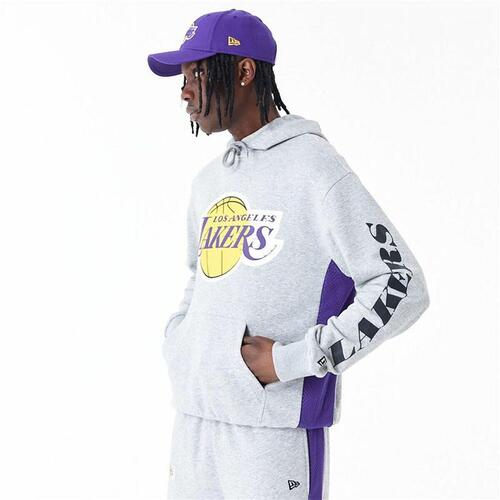 Hættetrøje til Mænd New Era La Lakers NBA Grå M