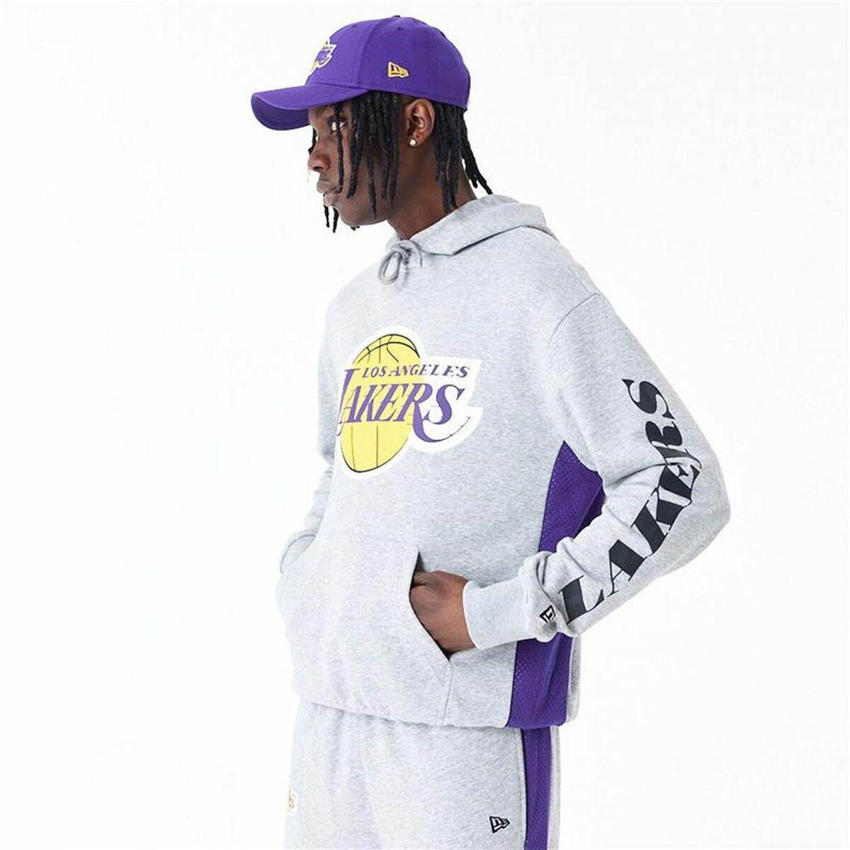Hættetrøje til Mænd New Era La Lakers NBA Grå S
