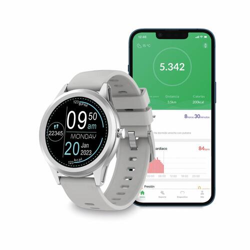 Smartwatch KSIX Globe Sølvfarvet