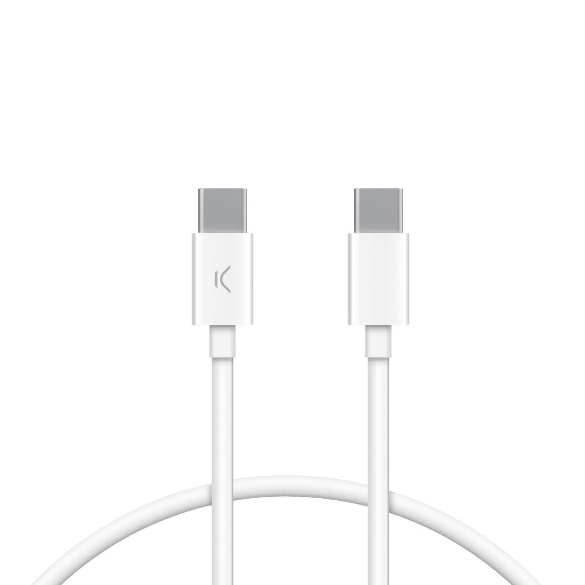 KSIX USB-A til USB-C kabel 1 m - Hvid (BXCUC03BL)