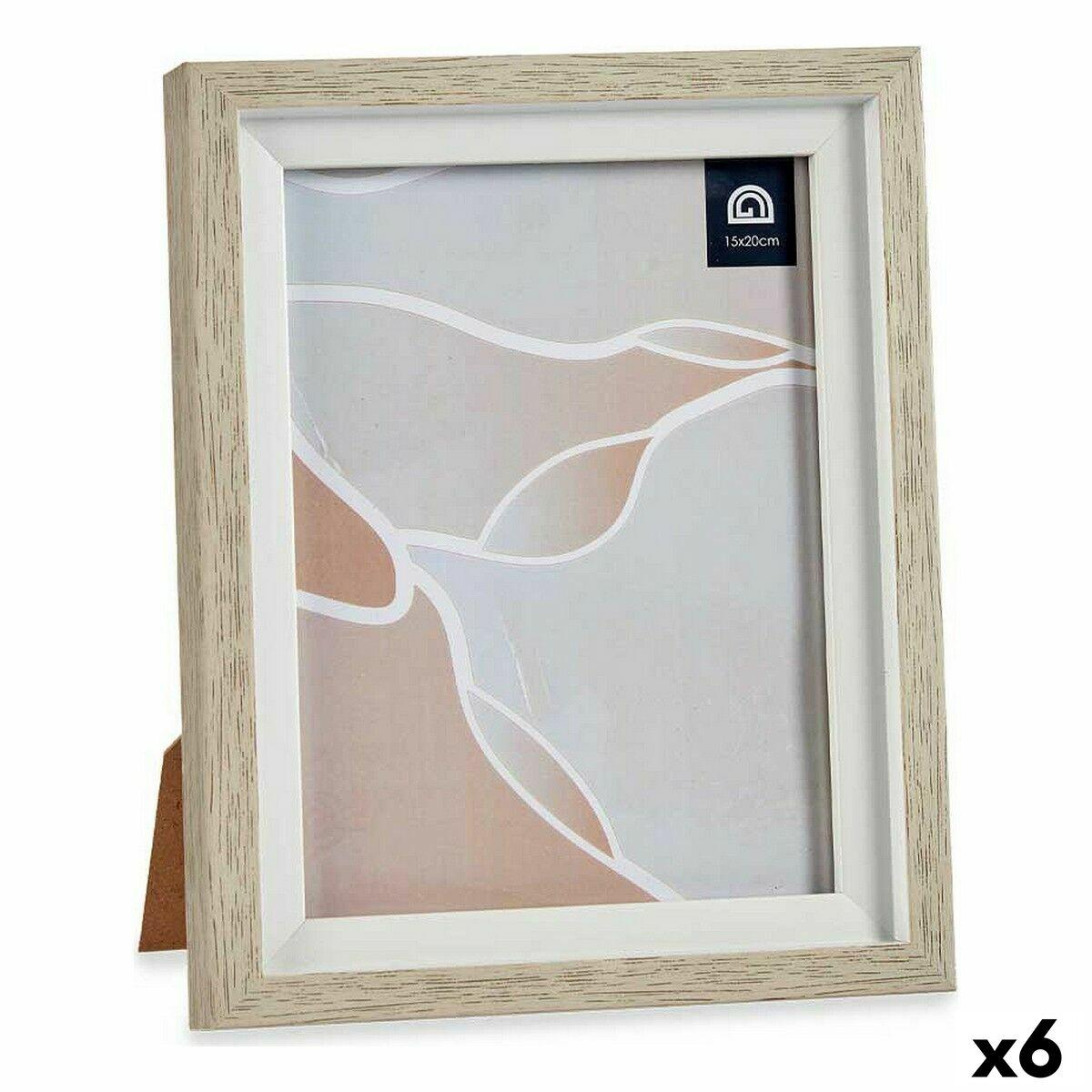 Fotoramme 15×20 cm - hvid/beige med glas (6 stk.)